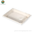 Pulp Sushi Container Disposable Small Natural Biodegradable Sushi Paper Pulp Tray Factory